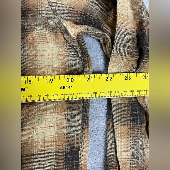 Billabong Flannel Shirt Mens L Brown Earth Tones Plaid Button Long Sleeve Beach - Picture 7 of 13